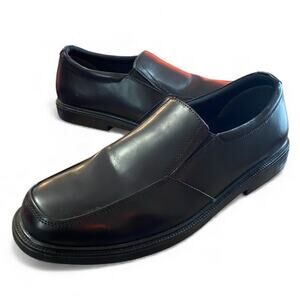 Nunn Bush Mens Slip On Loafers 14M Black Genuine Leather Slip Resistant Work